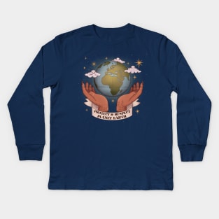 Protect and Respect Planet Earth Kids Long Sleeve T-Shirt